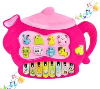 10725 FunBlast Piano for Kids – Electric Teapot with Organ Keyboard Musical Instrument Toys, Teapot Keyboard with Flashing Lights, Animal Sounds and Songs, Musical Toys for Kids (Multicolour)