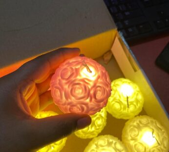 20146 LED Rose Ball Candle Light Up Decorative Floral Design, Battery Operated, Wedding Home Decor