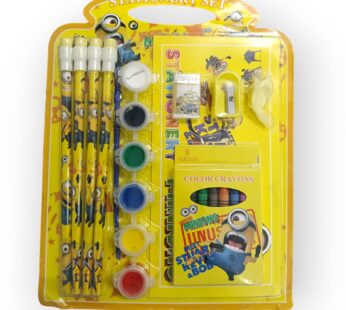 HBC-188618  Stationary kit with 4 pencil Eraser sharpener cap crayons or Drawing book